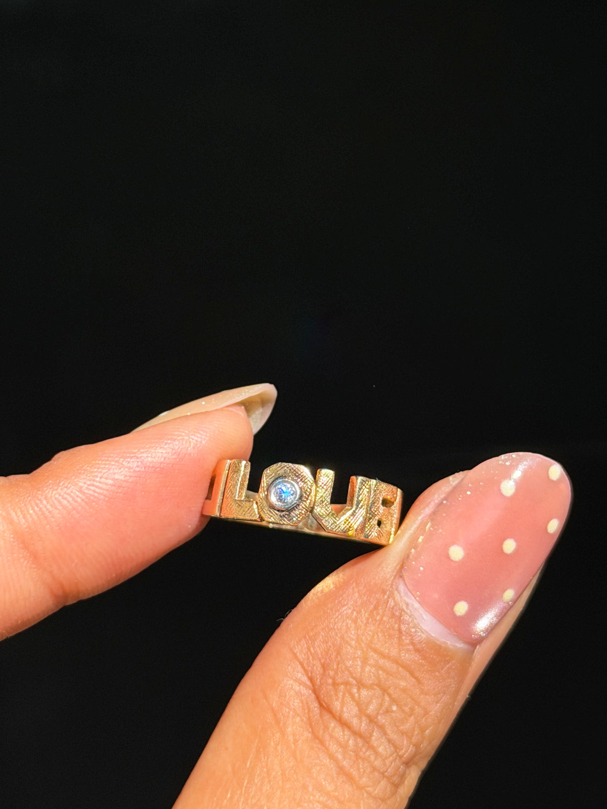 14k L O V E  Ring