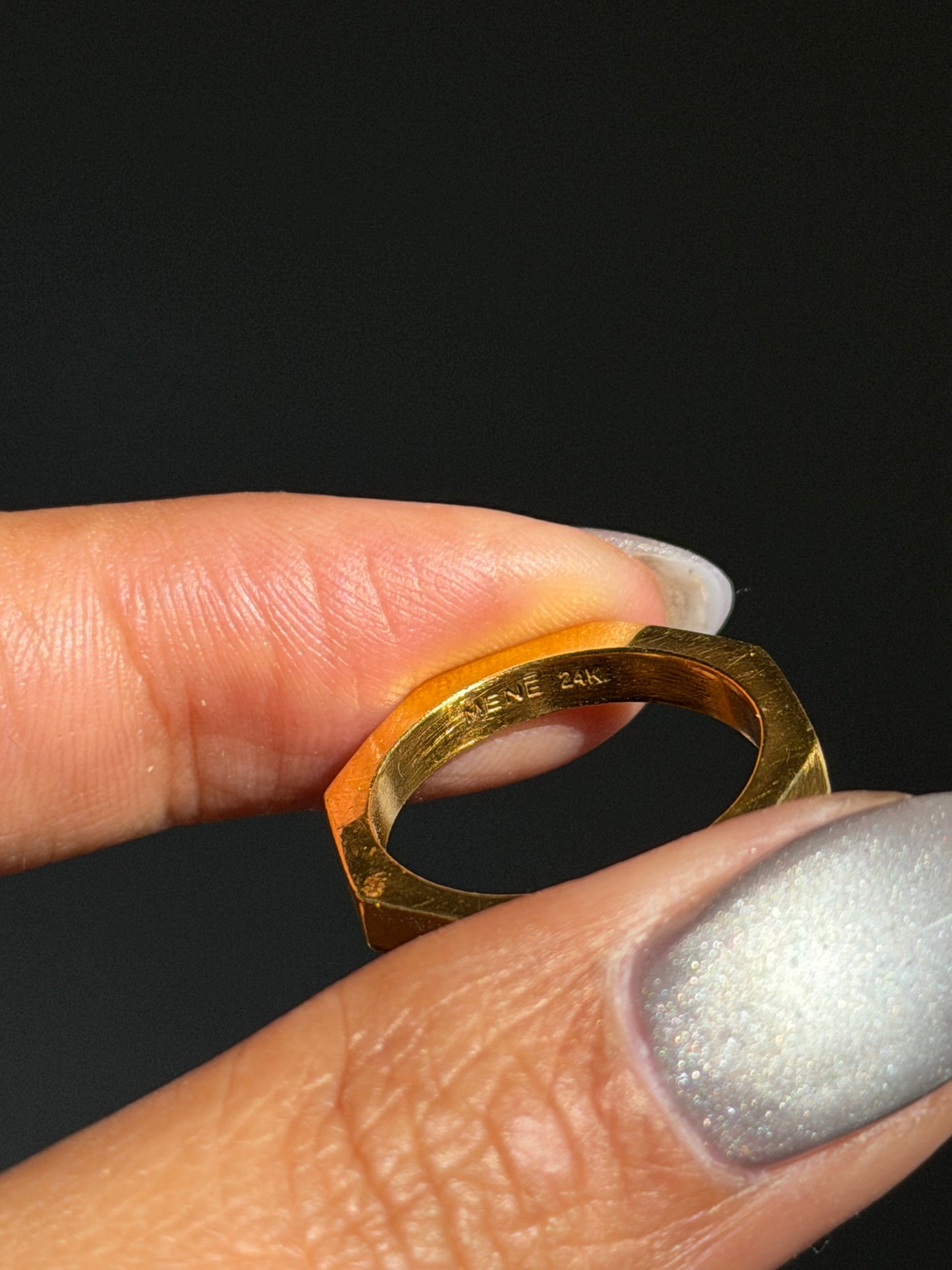 24k MENE Hexagon band