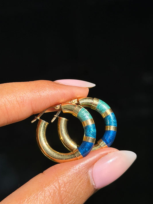 14k Italian UnoAerre hoop earrings