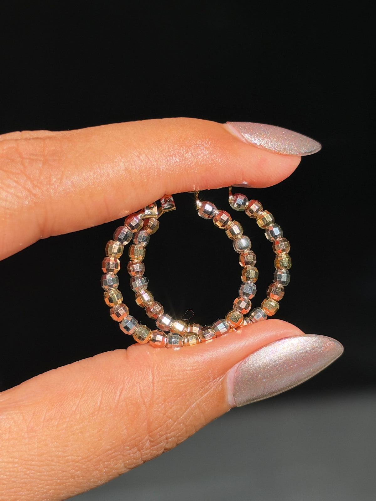 14k beaded hoop earrings ✨