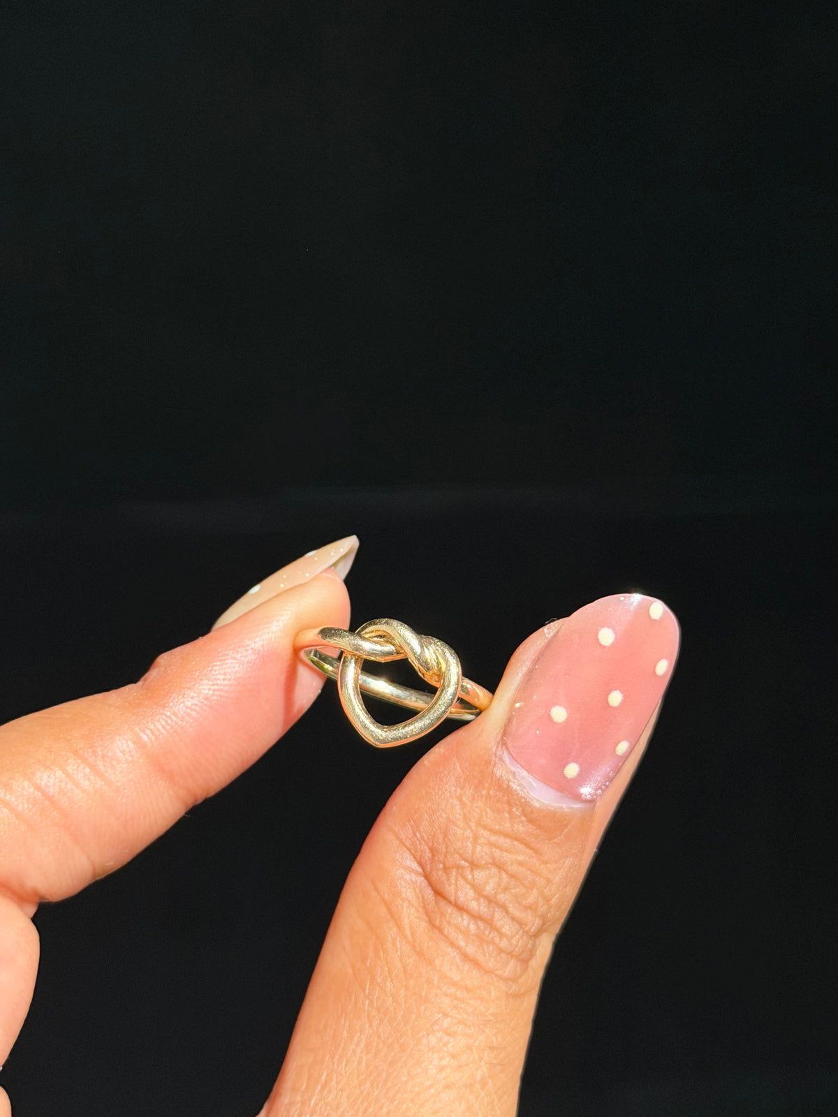 14k heart knot ring