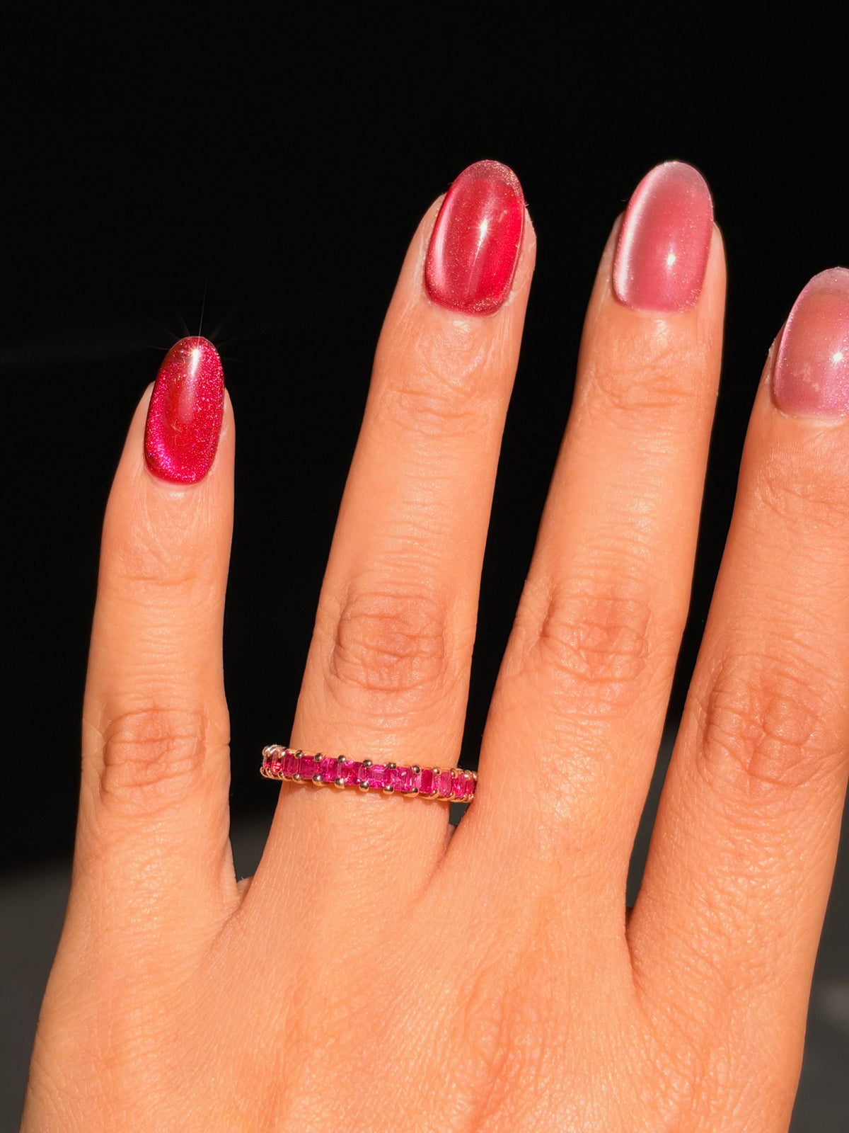 14k Ruby eternity band