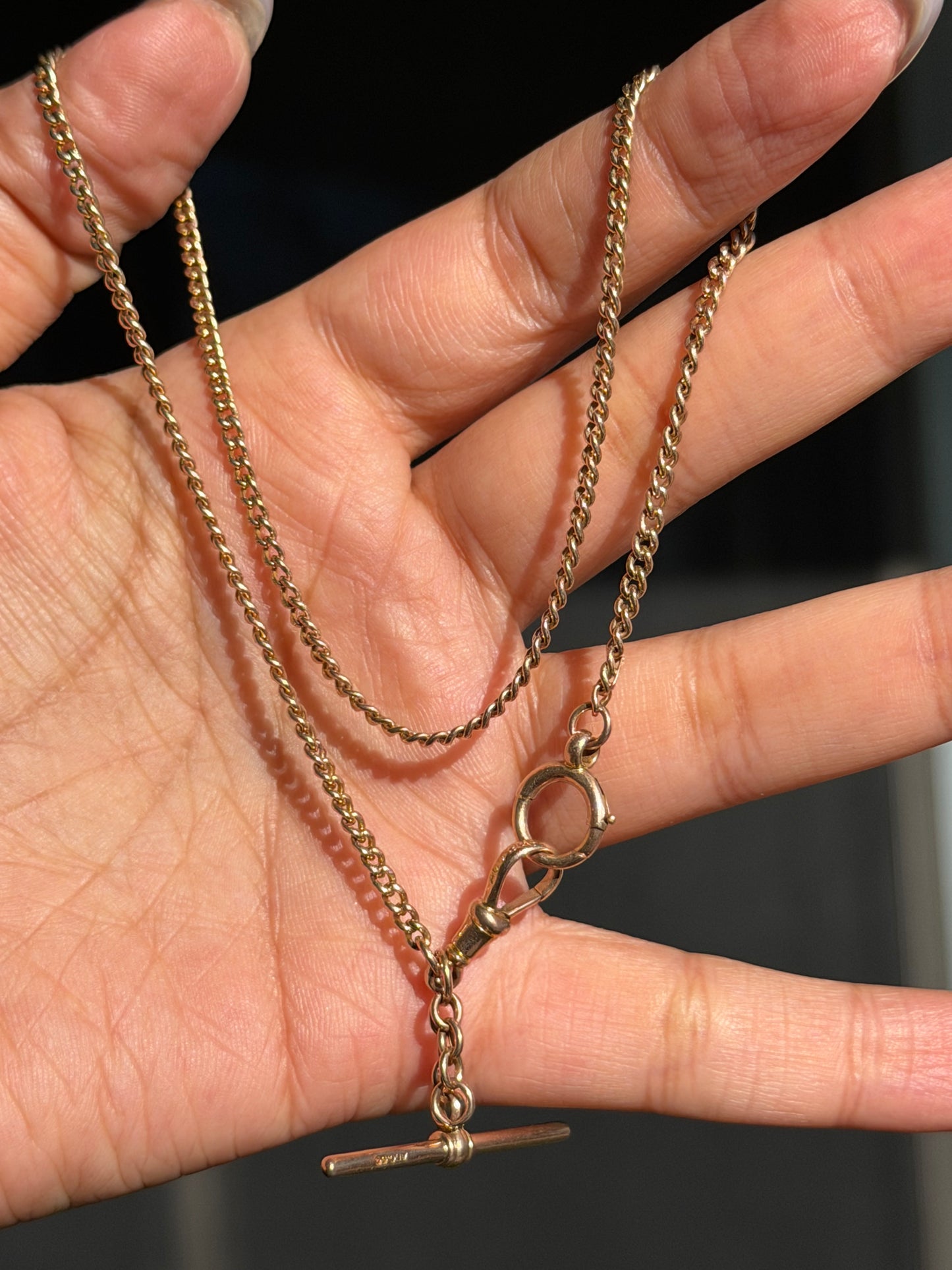 9kt Antique watch chain