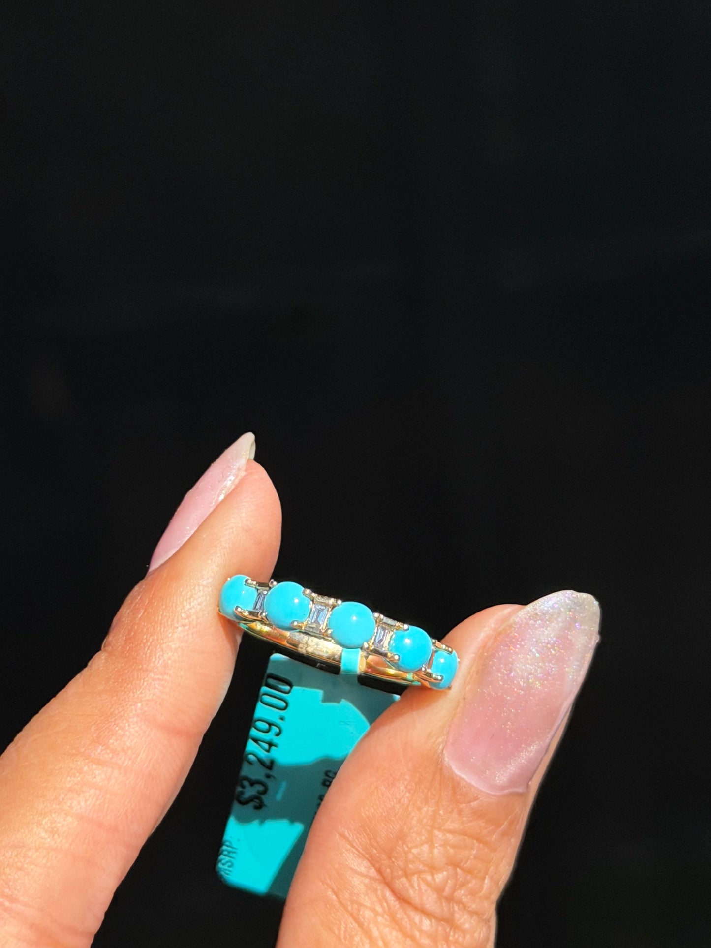 🩵 14k Turquoise & Diamond Band by EFFy