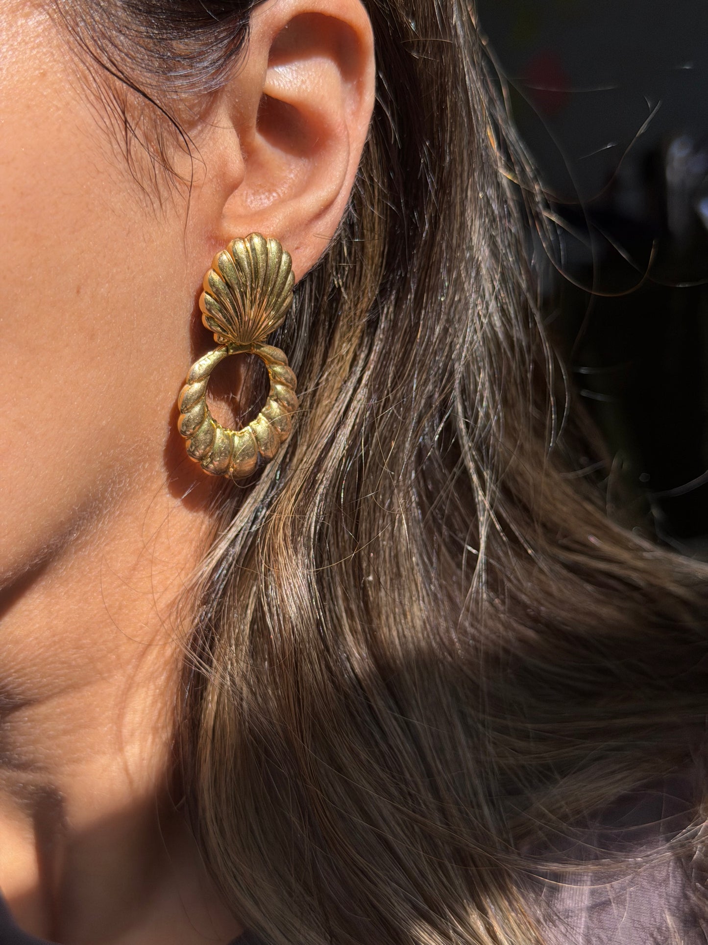 1980ś 14k UnoAerre Door knockers earrings