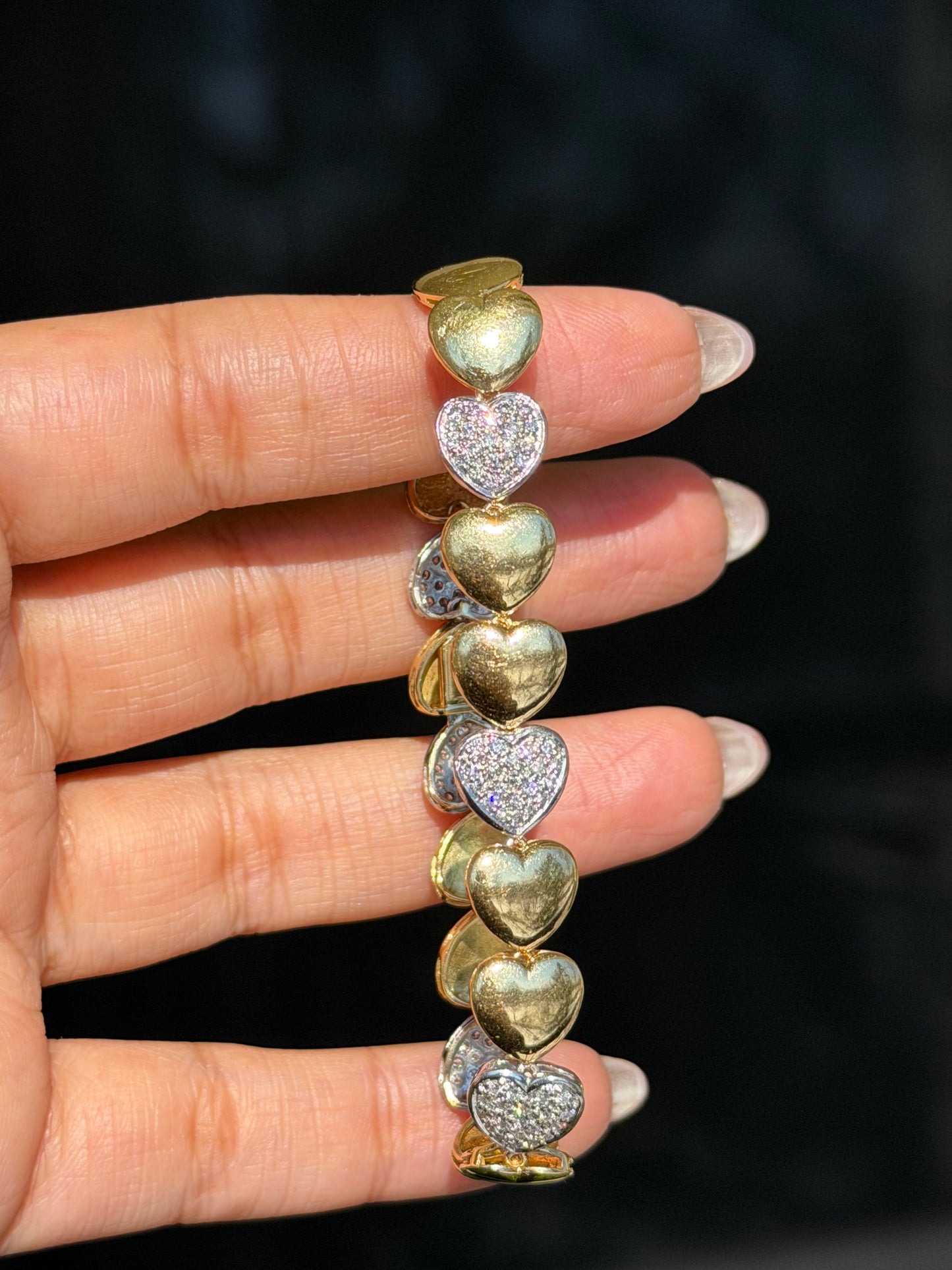 18k two tone diamond heart Bracelet