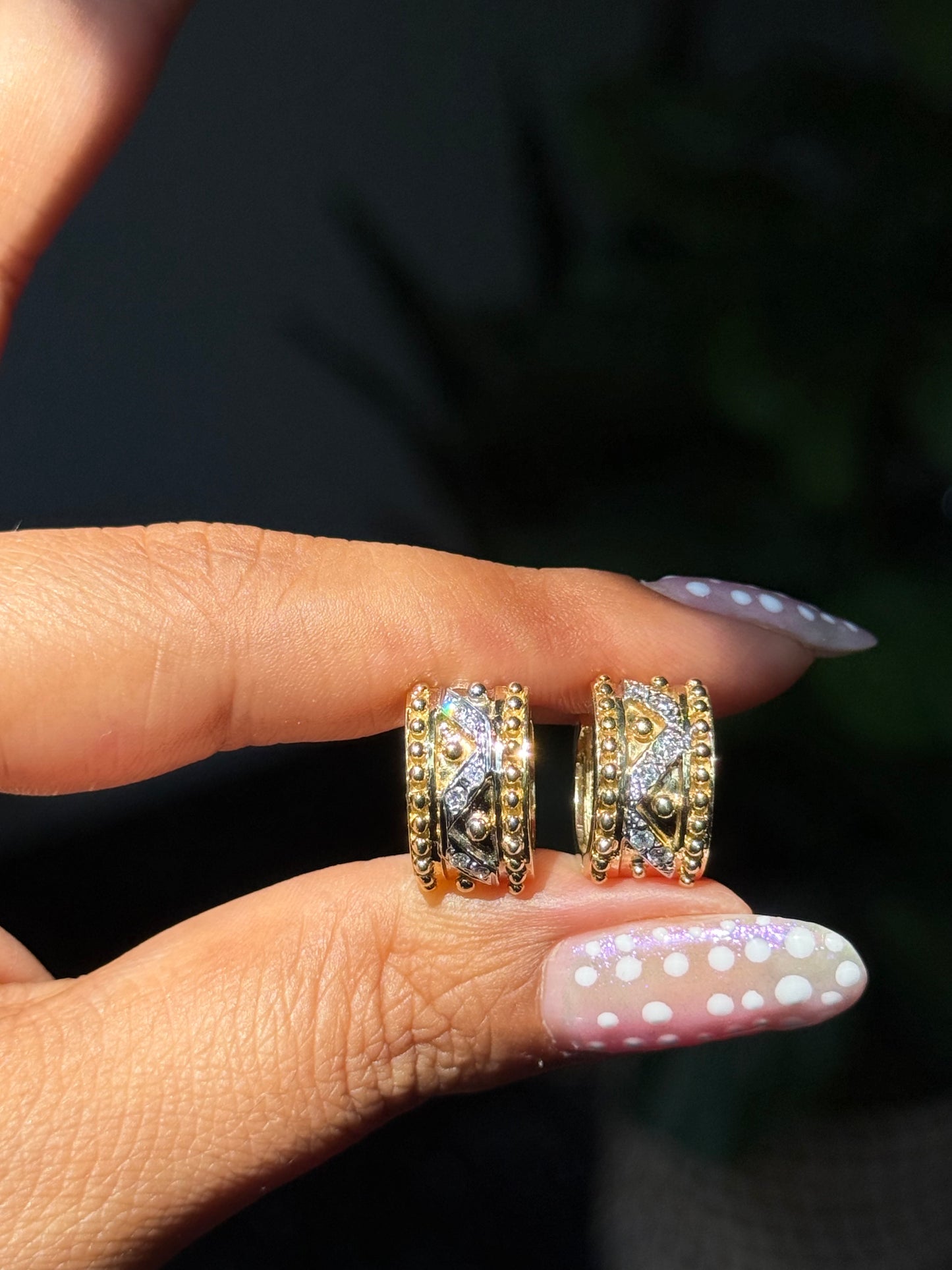 14k diamond Thick Solid Huggies ✨