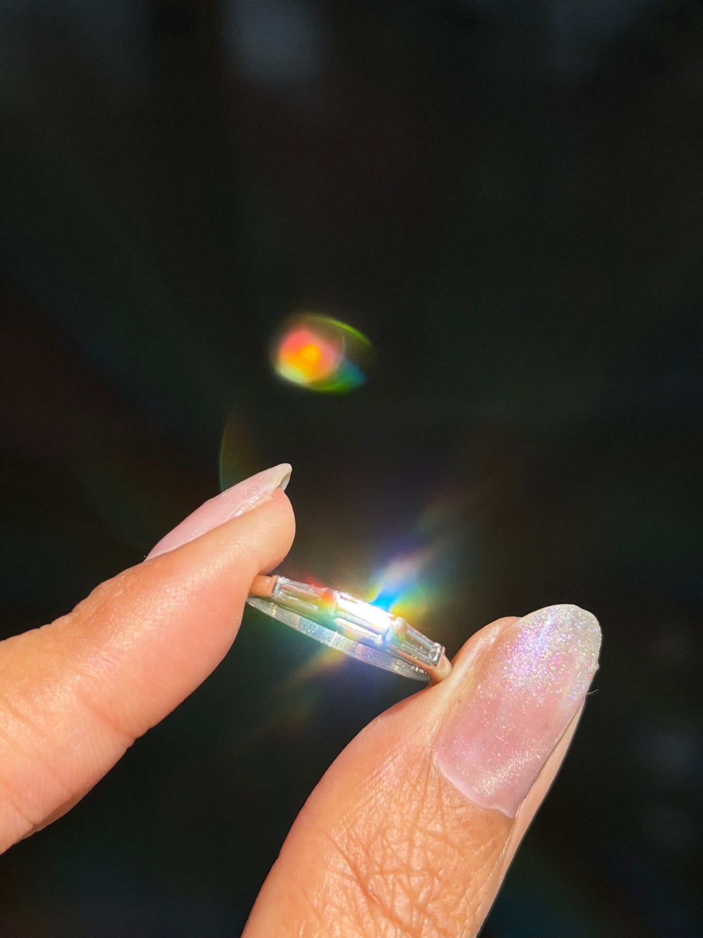 platinum baguette diamond Band