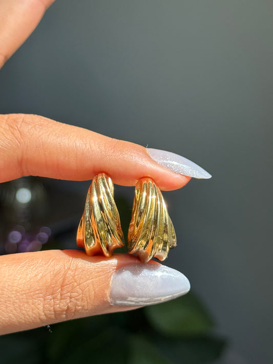 14k chunky twisted Hoop earrings