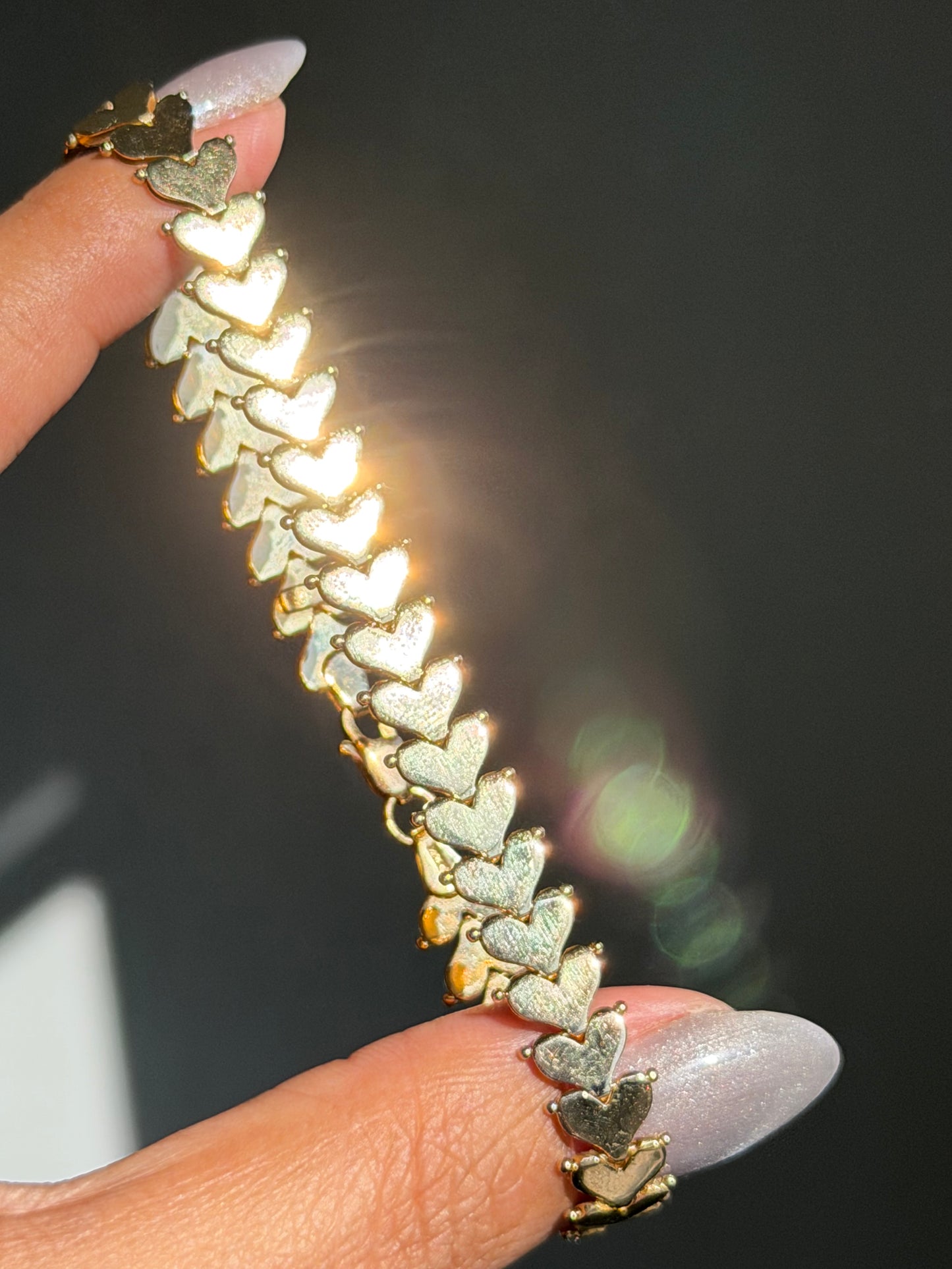 14k vintage heart bracelet