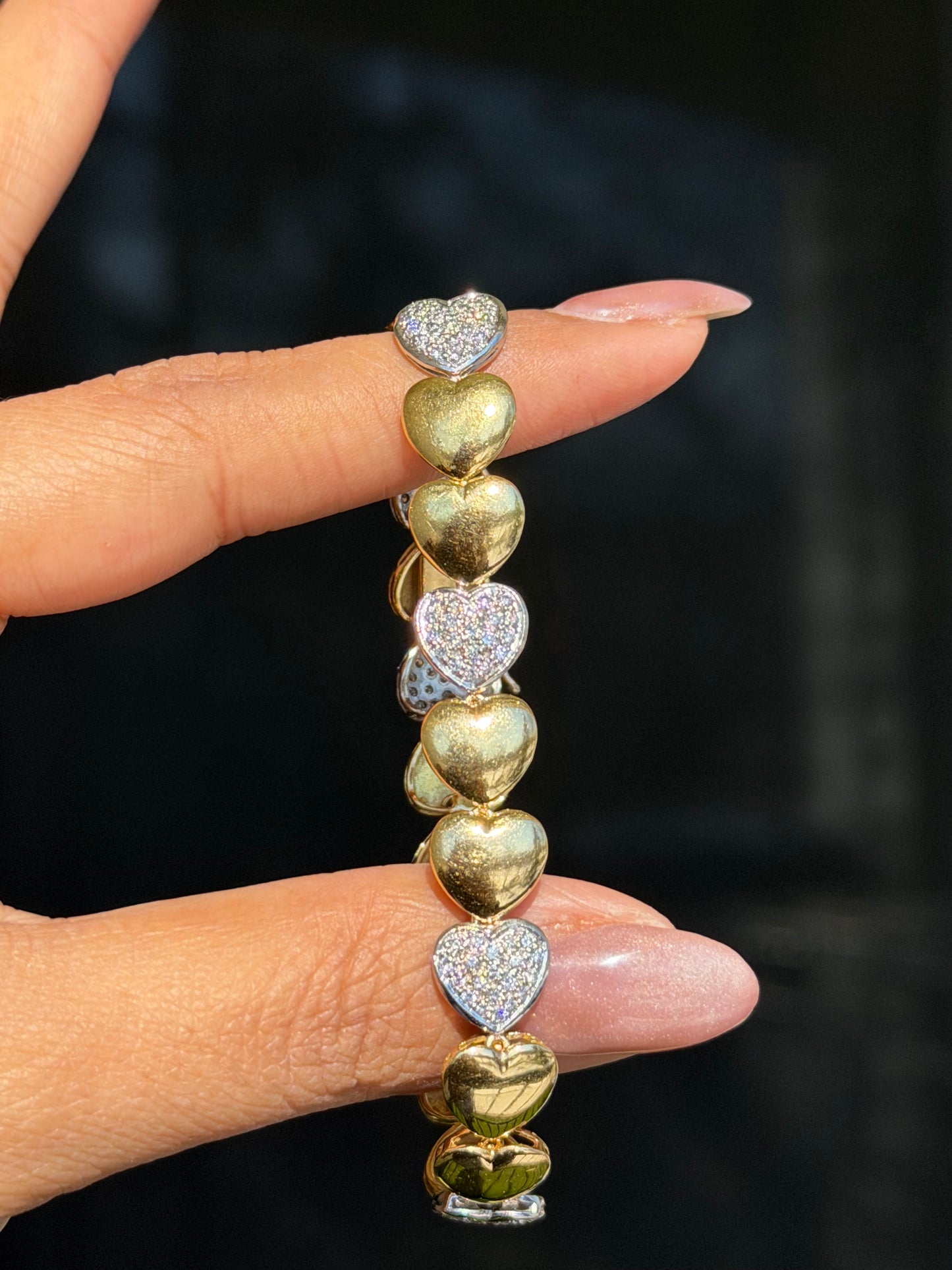 18k two tone diamond heart Bracelet