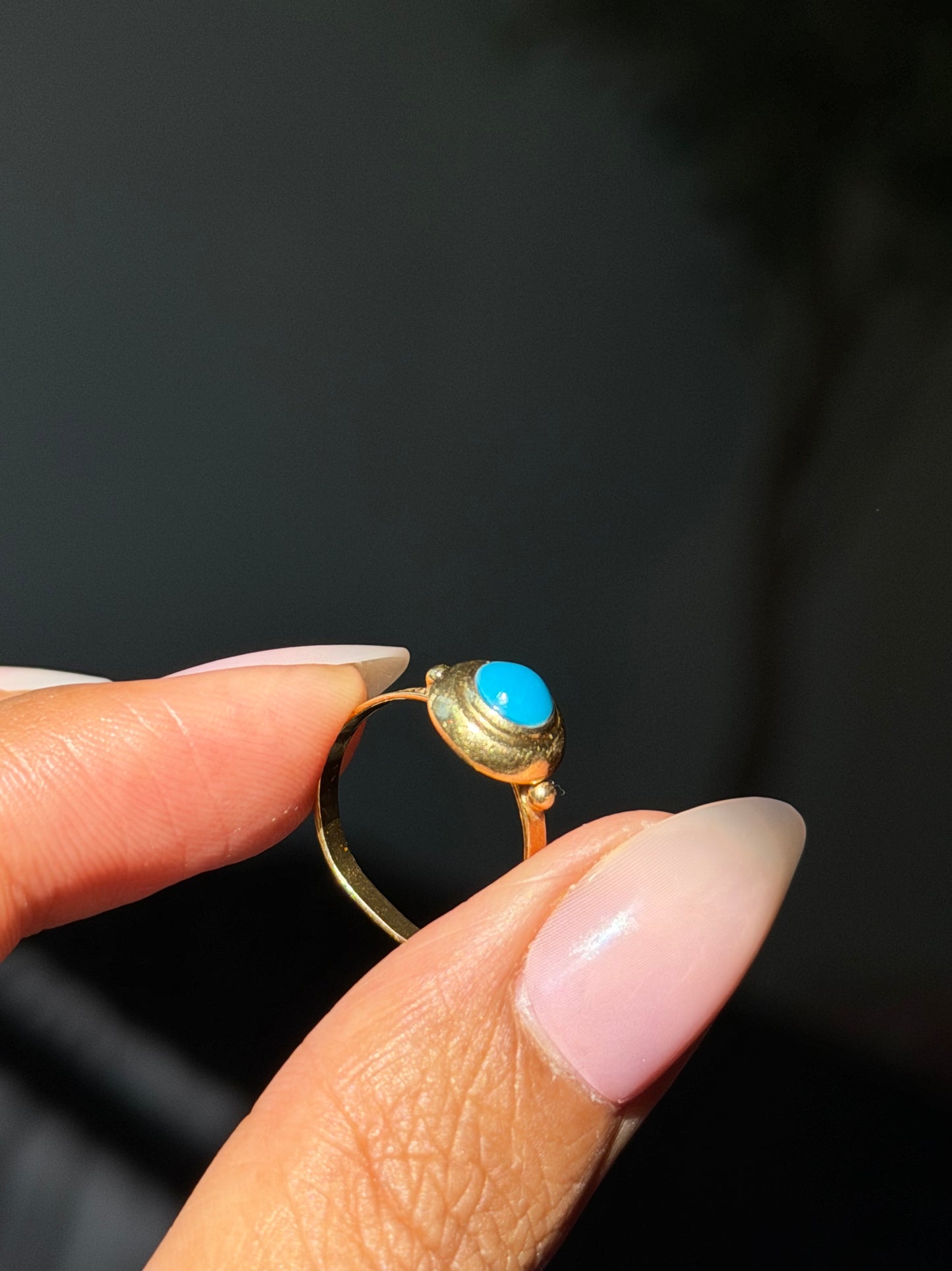 18k Turquoise pinky ring
