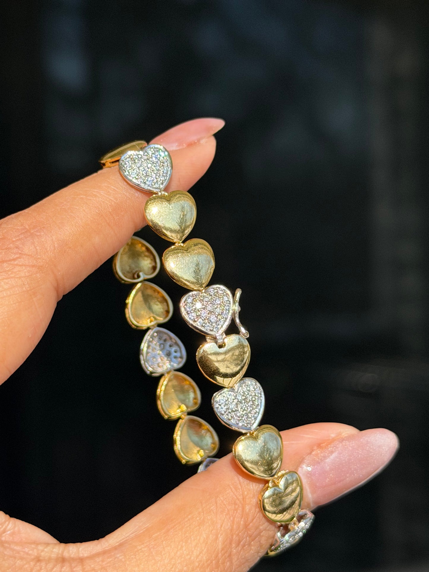 18k two tone diamond heart Bracelet