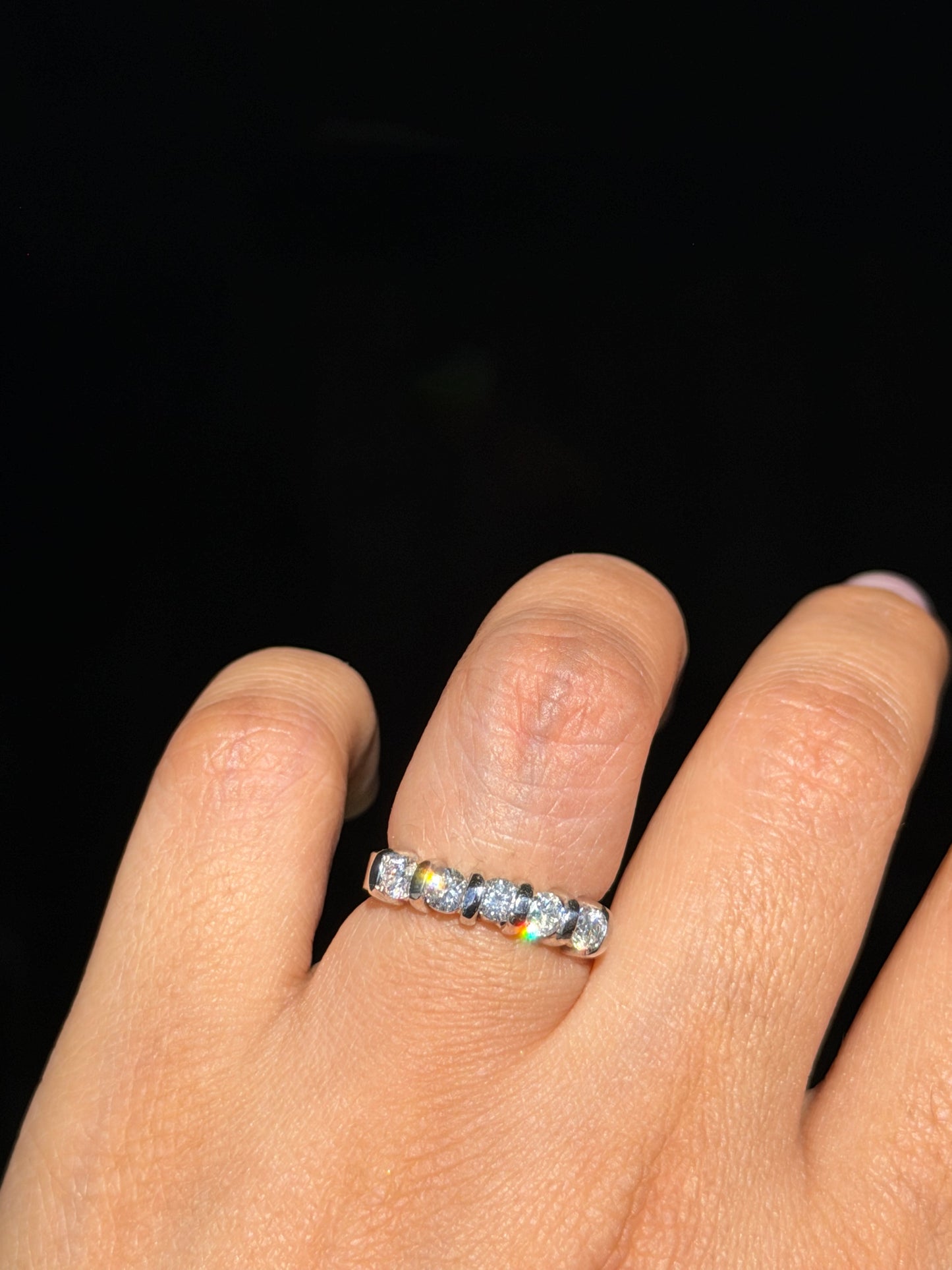 14k WG solid 1Ct diamond band
