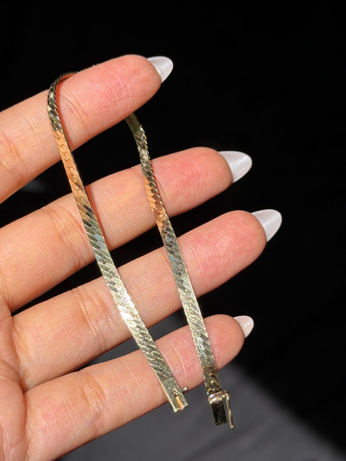 14k herringbone bracelet