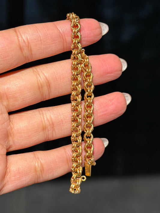 19k Portuguese interlocking link bracelet