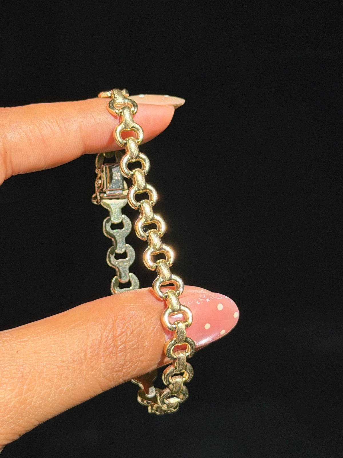 14k Italian flat horseshoe link bracelet