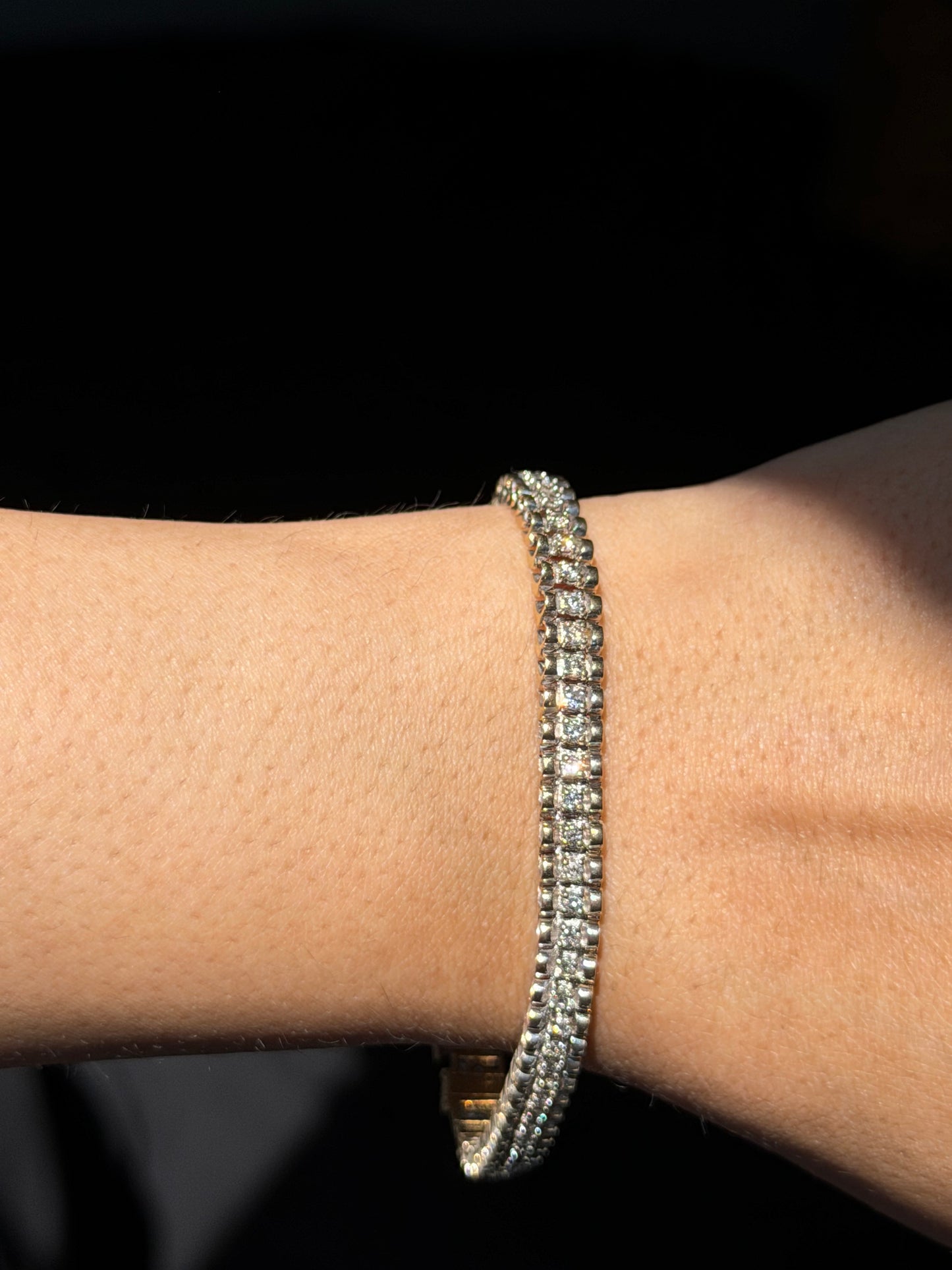14k diamond panther tennis bracelet