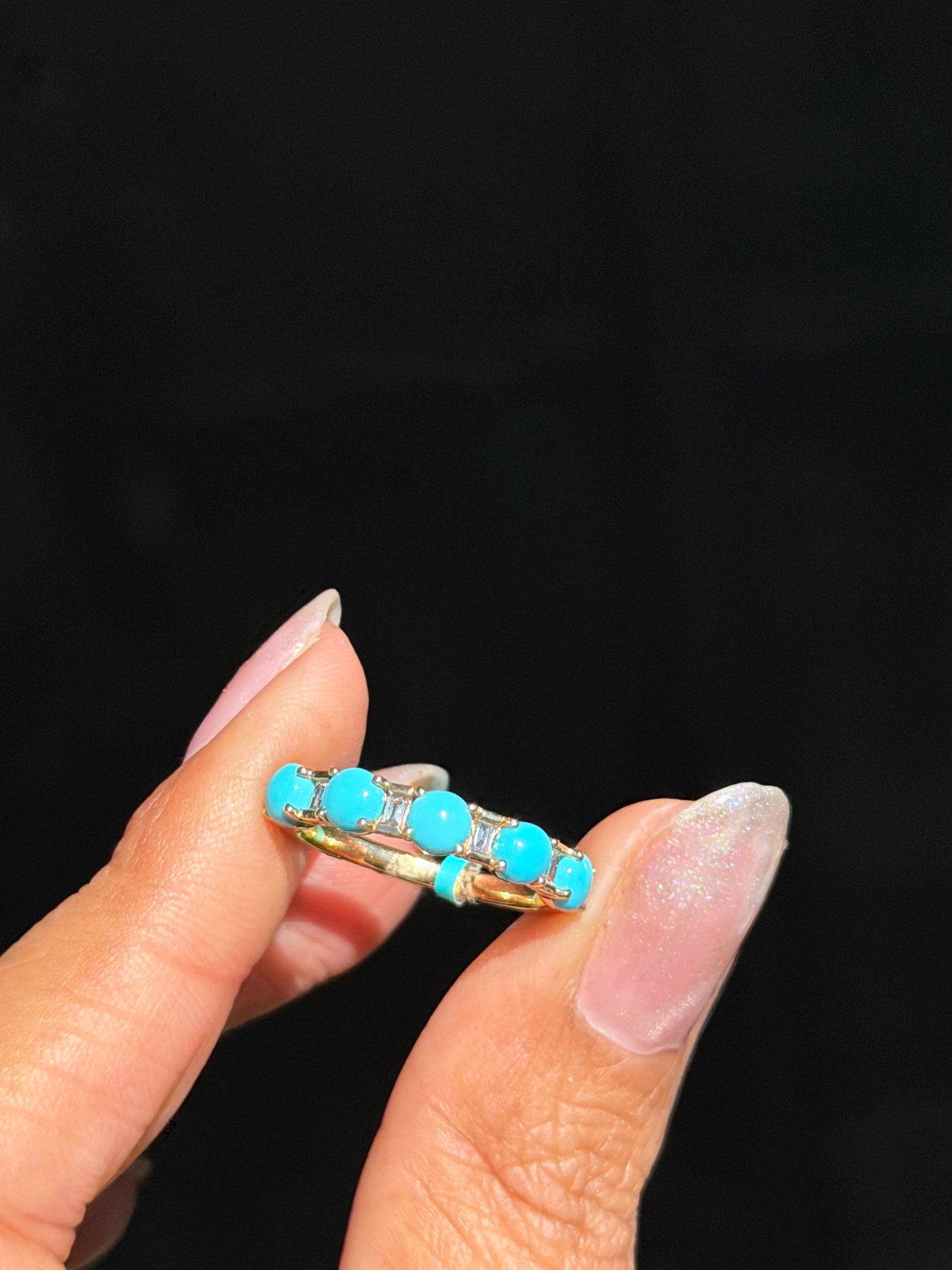 🩵 14k Turquoise & Diamond Band by EFFy