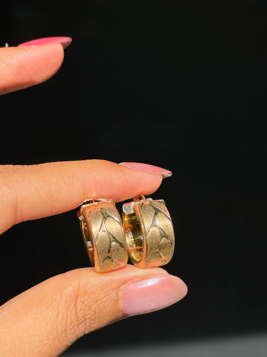 14k Italian chunky wide hoop earrings