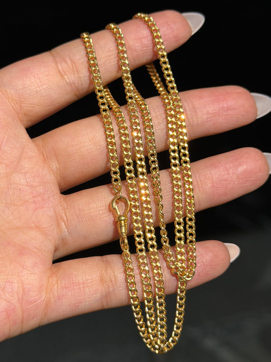 vintage 14k curb watch chain