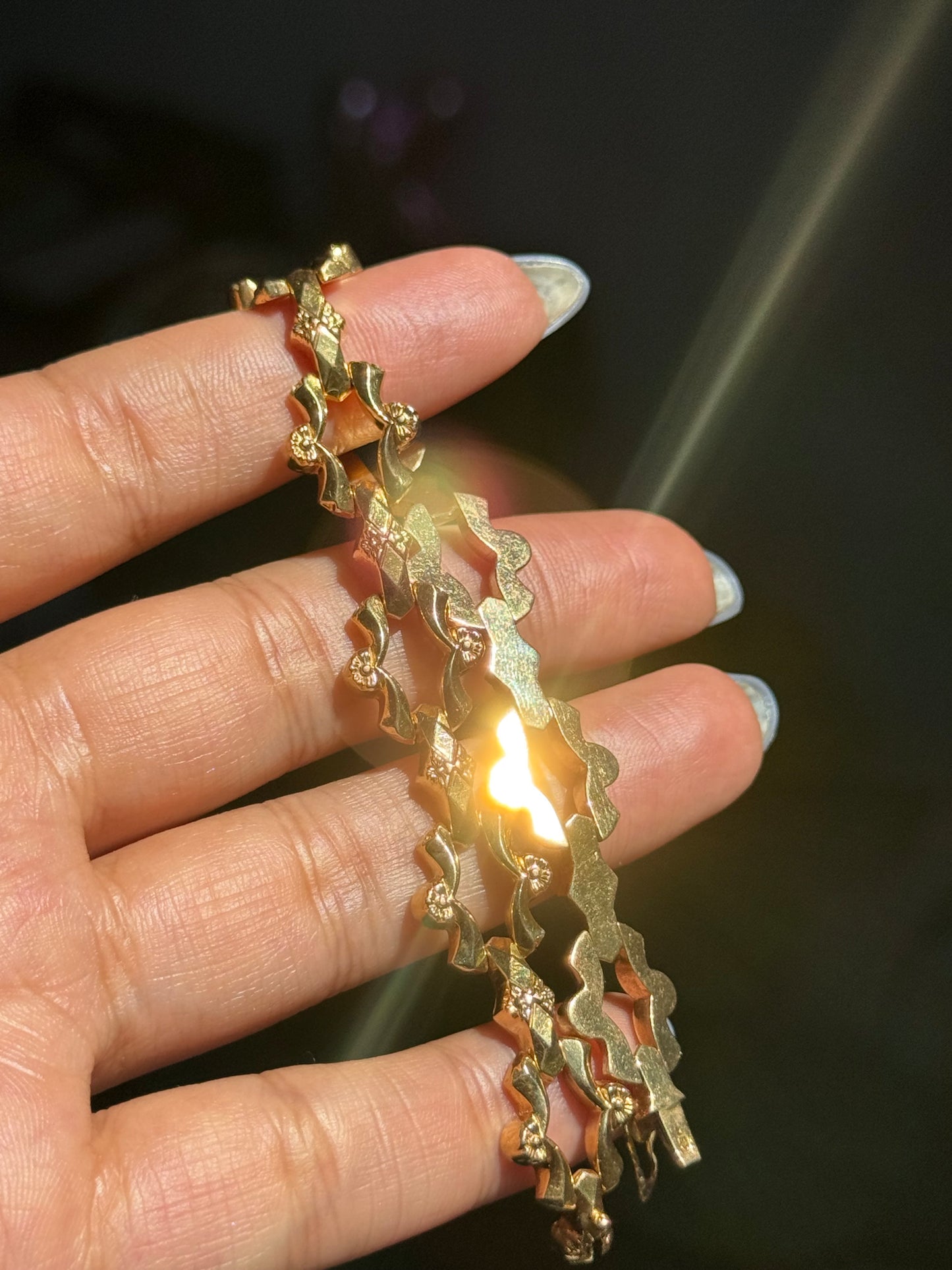 18k orange blossom faceted bracelet