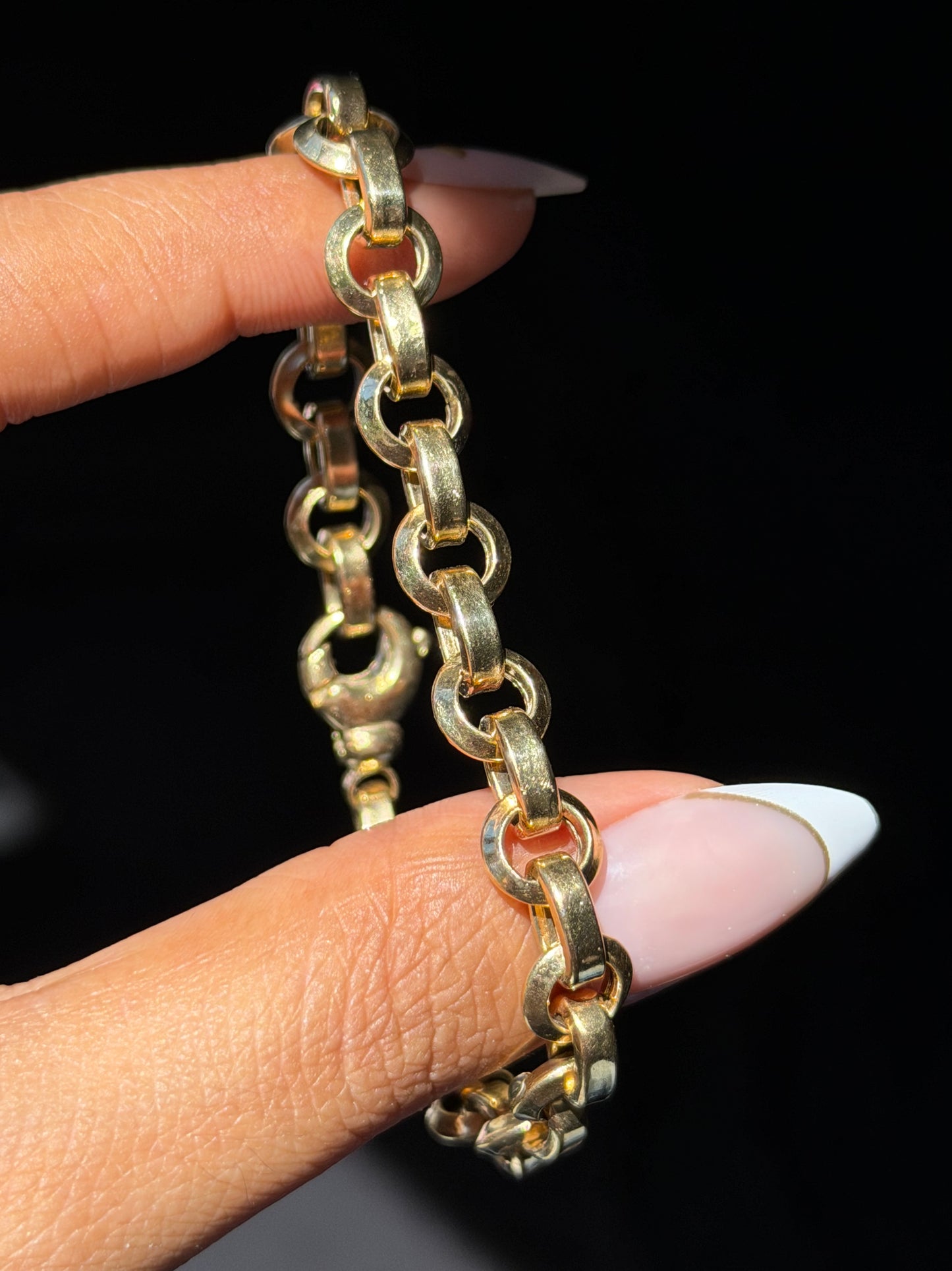 14k chunky flat Rolo bracelet