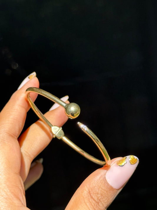 14k Diamond Nail cuff bracelet