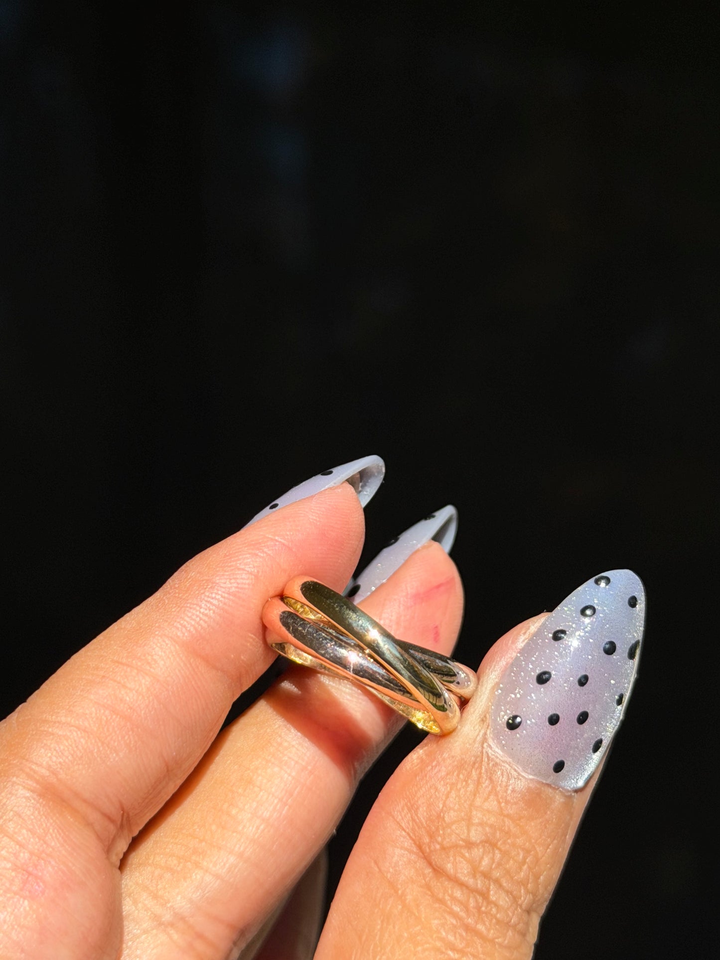 vintage 14k tri tone Rolling band