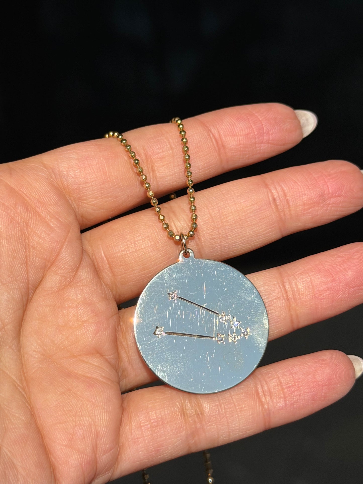 14k Large Taurus constellation pendant