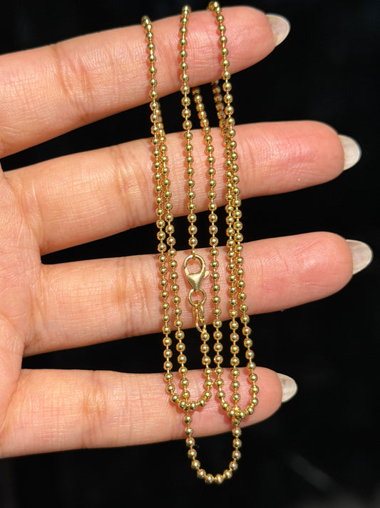 18k Solid ball / Beads chain