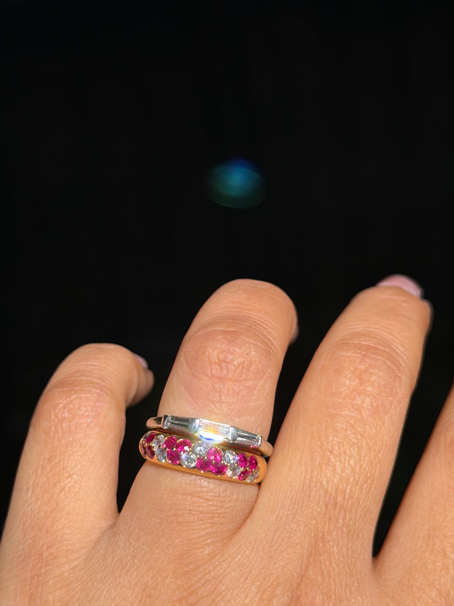platinum baguette diamond Band