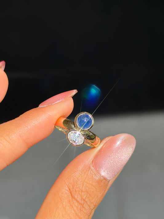 14k Sapphire and diamond ring