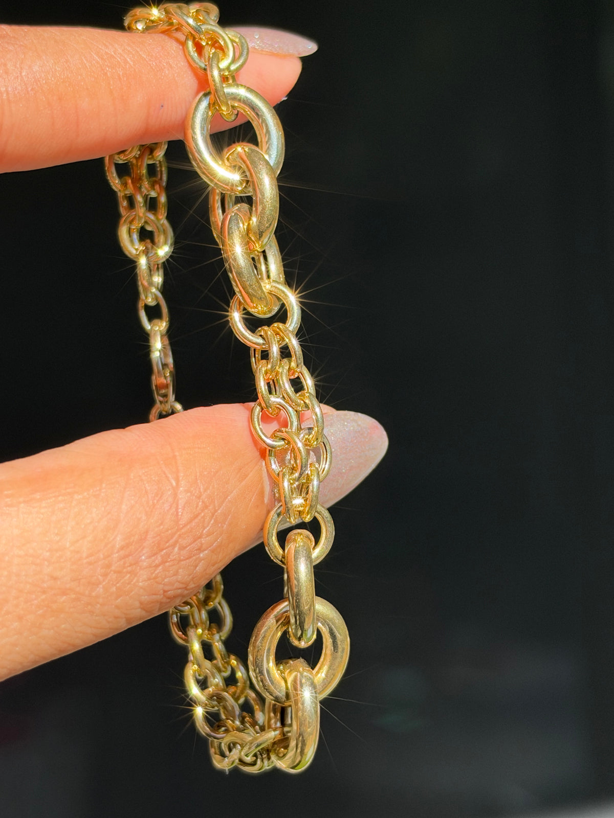 Chunky 14k Italian oval link bracelet✨