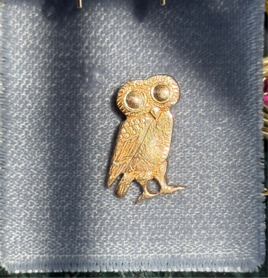 Vintage 14k Athena Owl Charm