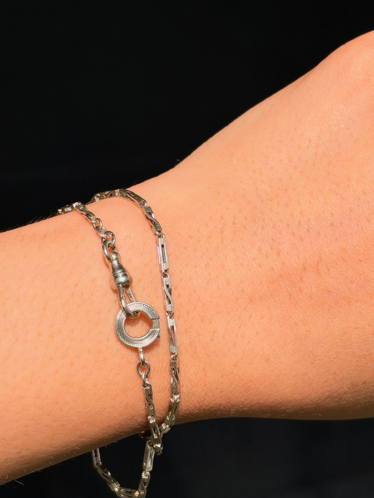 Antique 14k white gold watch chain ⛓️‍💥