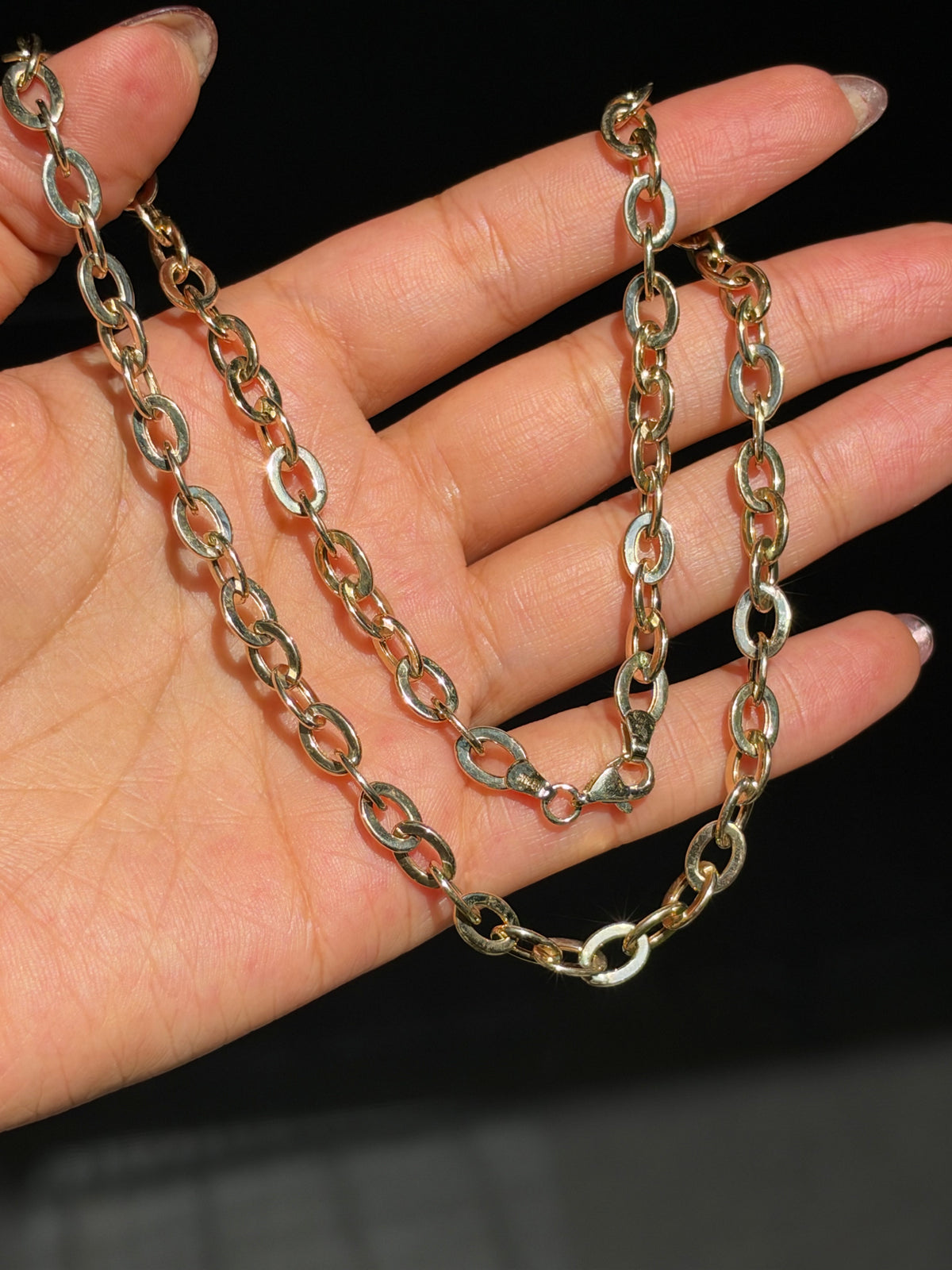 14k open oval link chain ✨