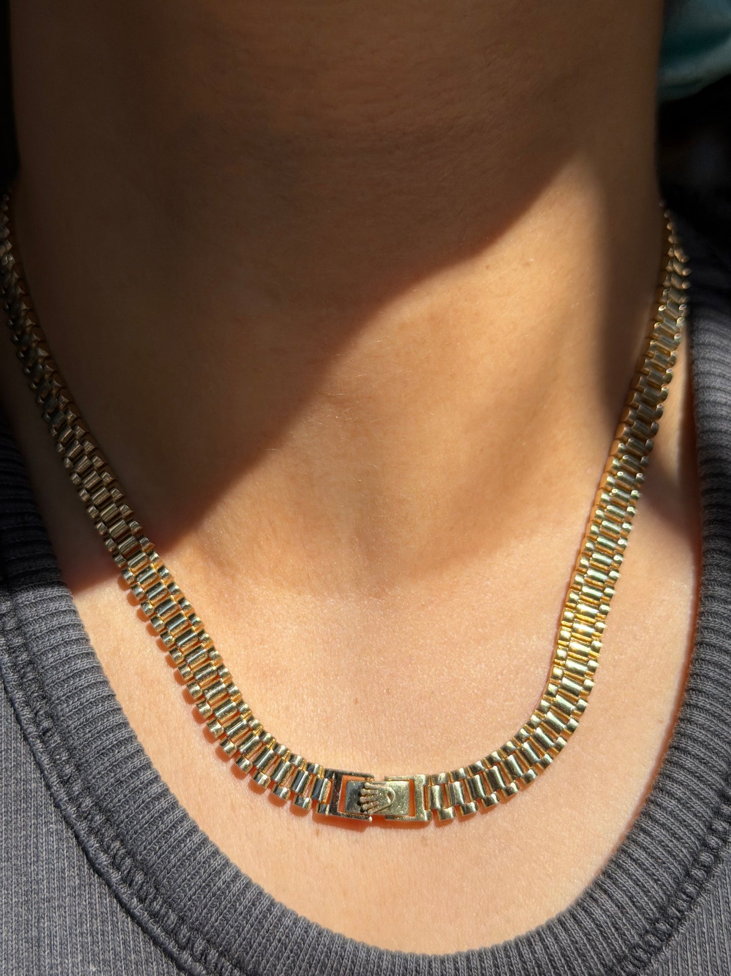 14k Rolex link necklace