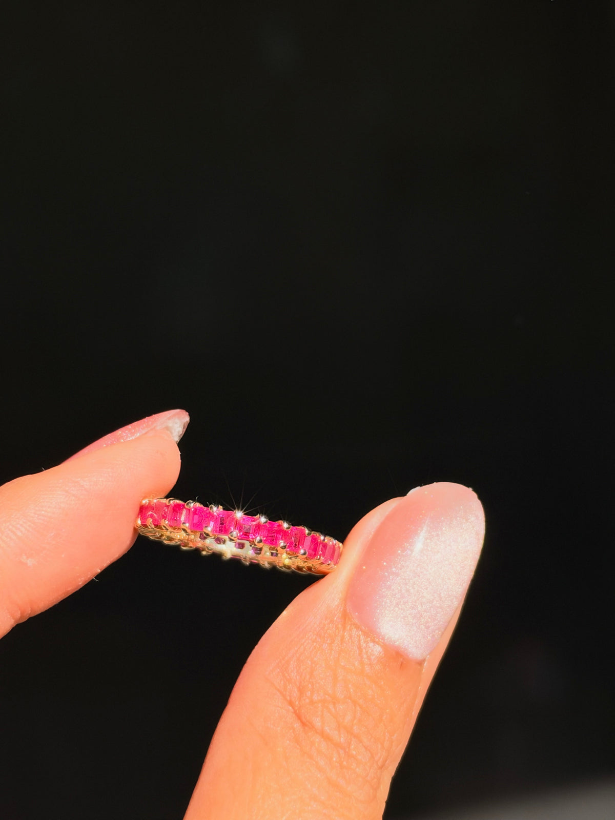 14k Ruby eternity band