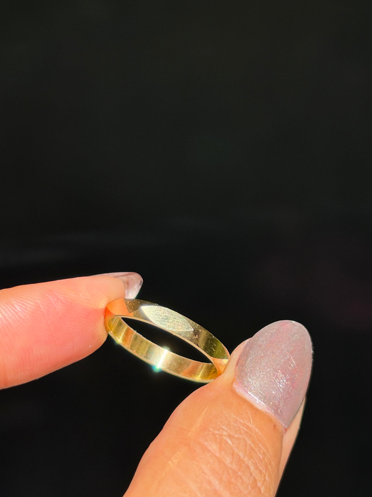 18k faceted band