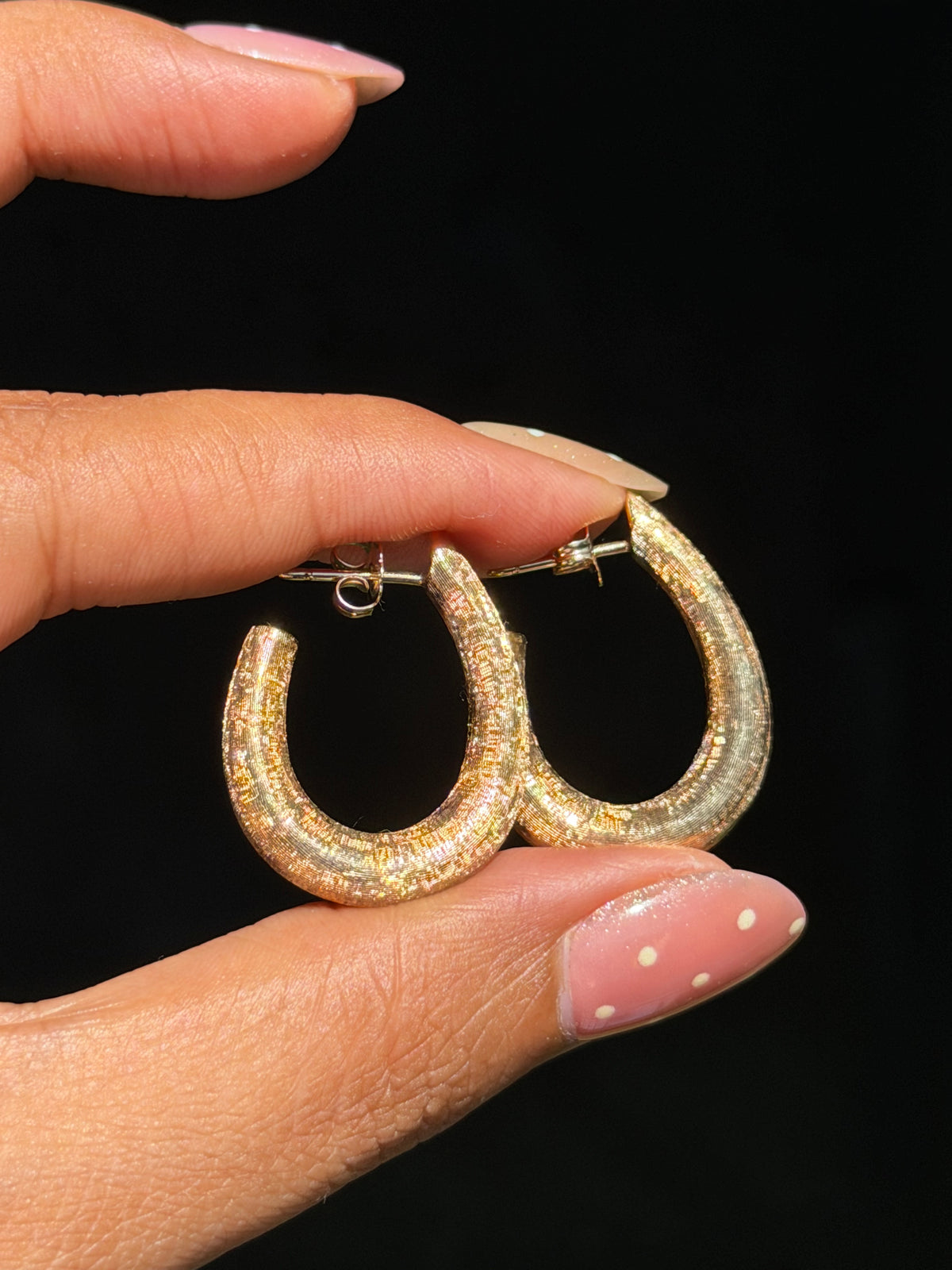 14k satin finish J hoop earrings