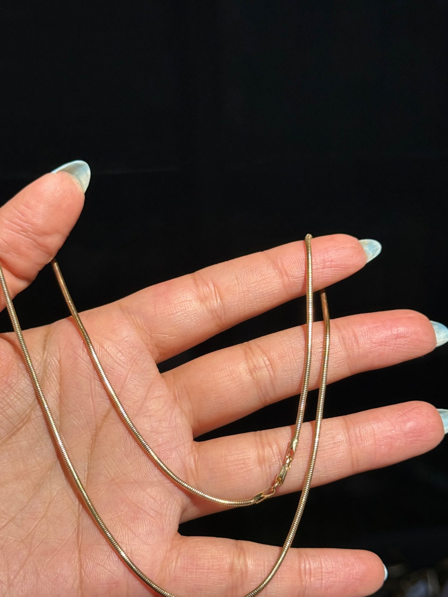 14k Italian Rounded slinky snake chain