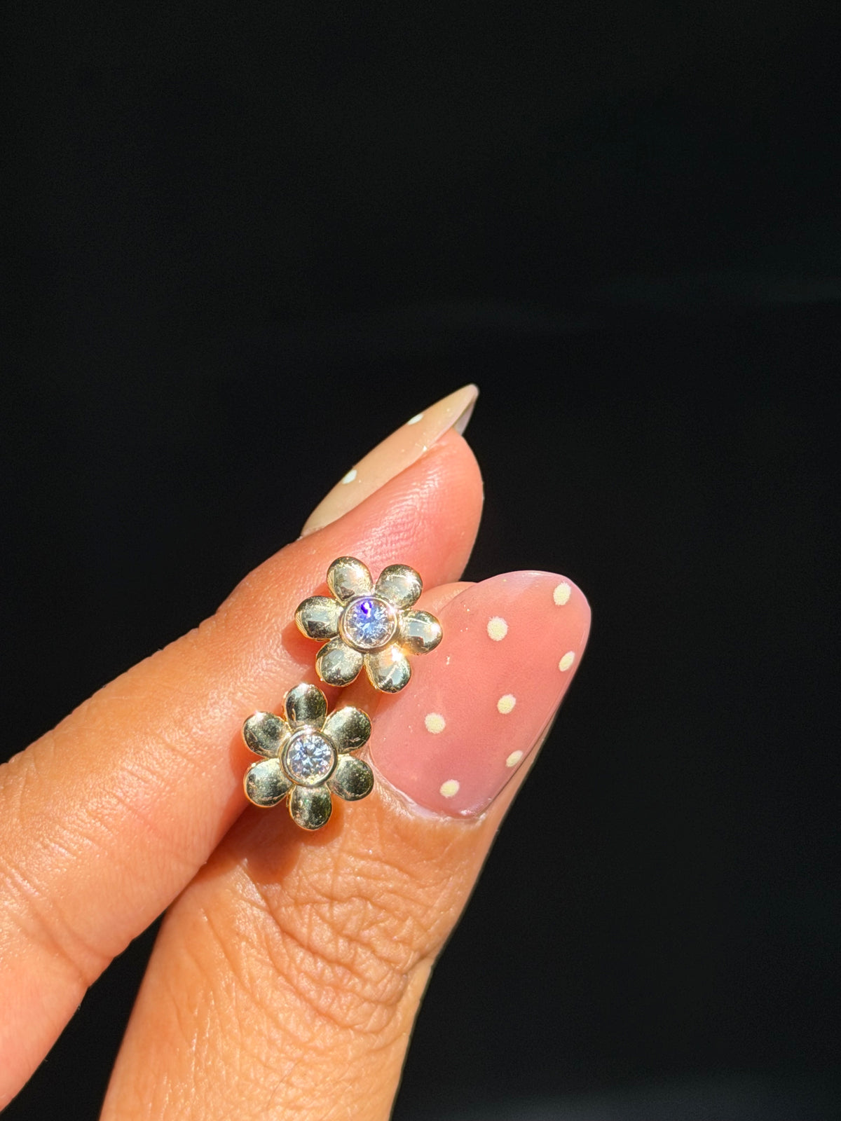 18k flower earrings