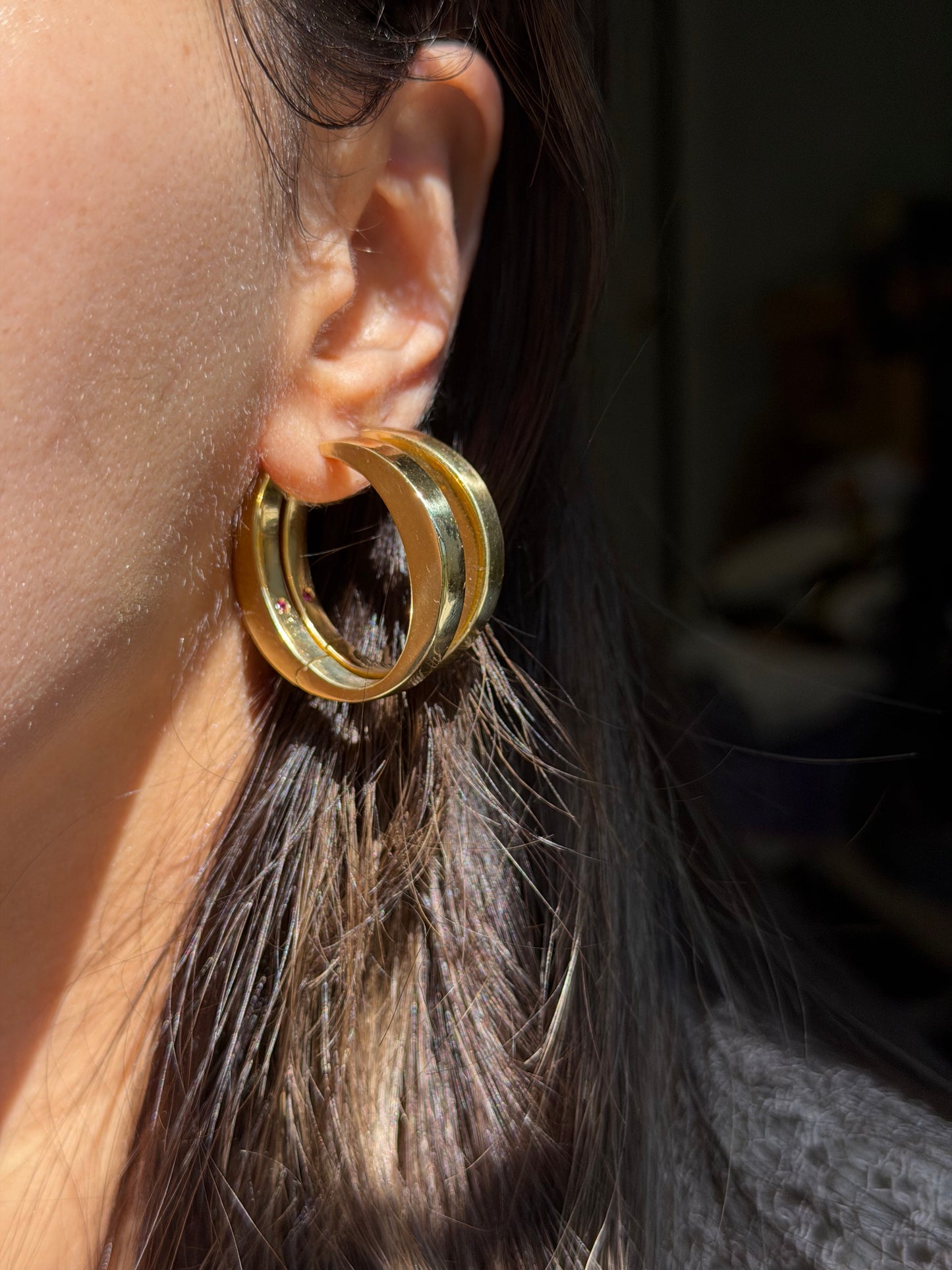 18k Italian Hoop earrings ✨