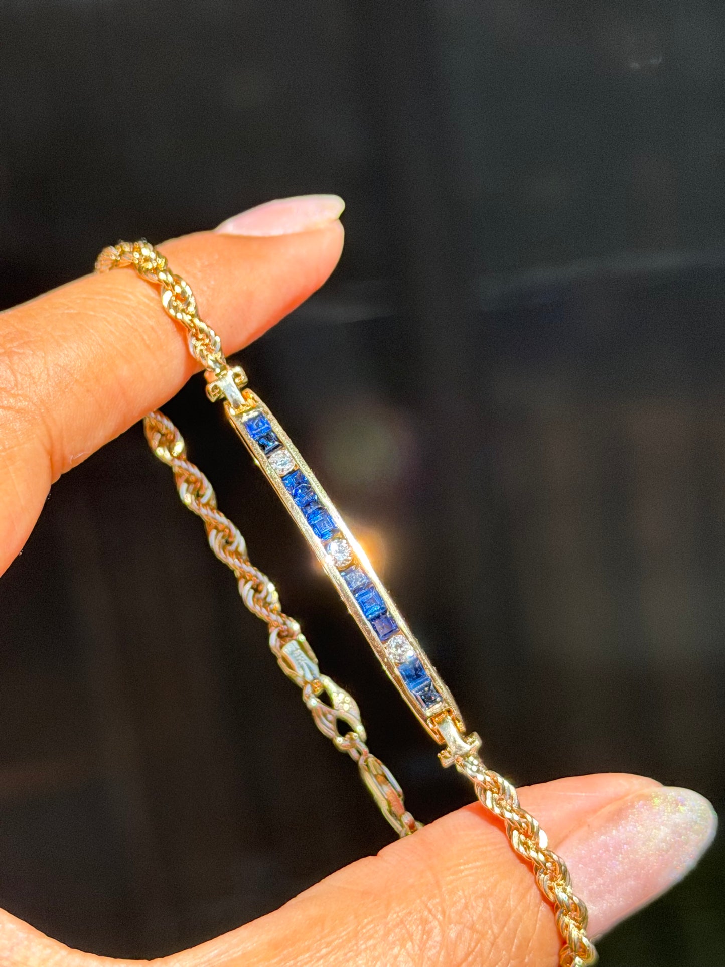 14k sapphire and diamond bracelet