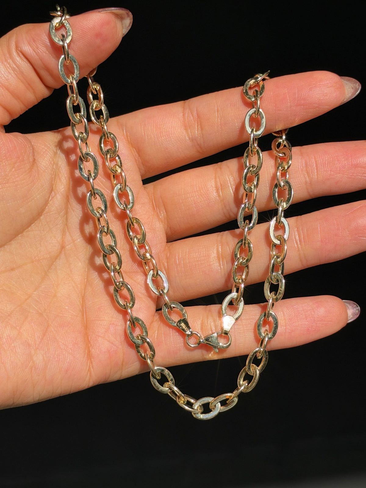 14k open oval link chain ✨
