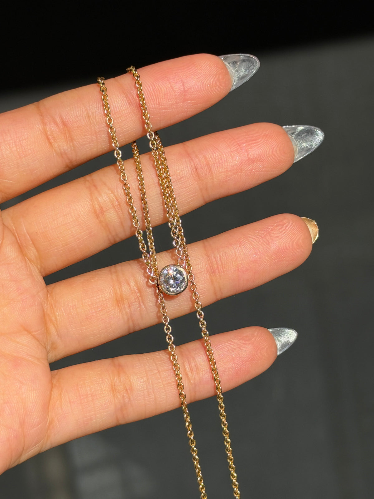 14k 1.5ct moissanite solitaire necklace
