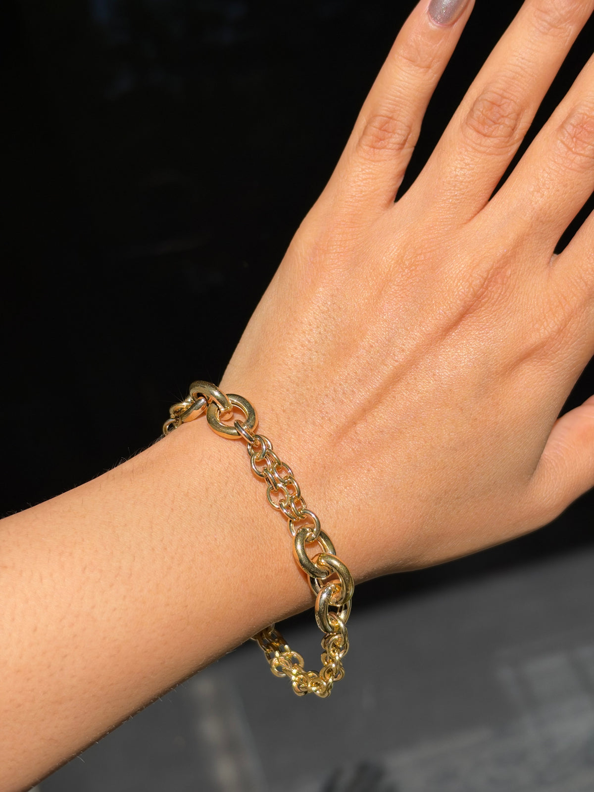 Chunky 14k Italian oval link bracelet✨
