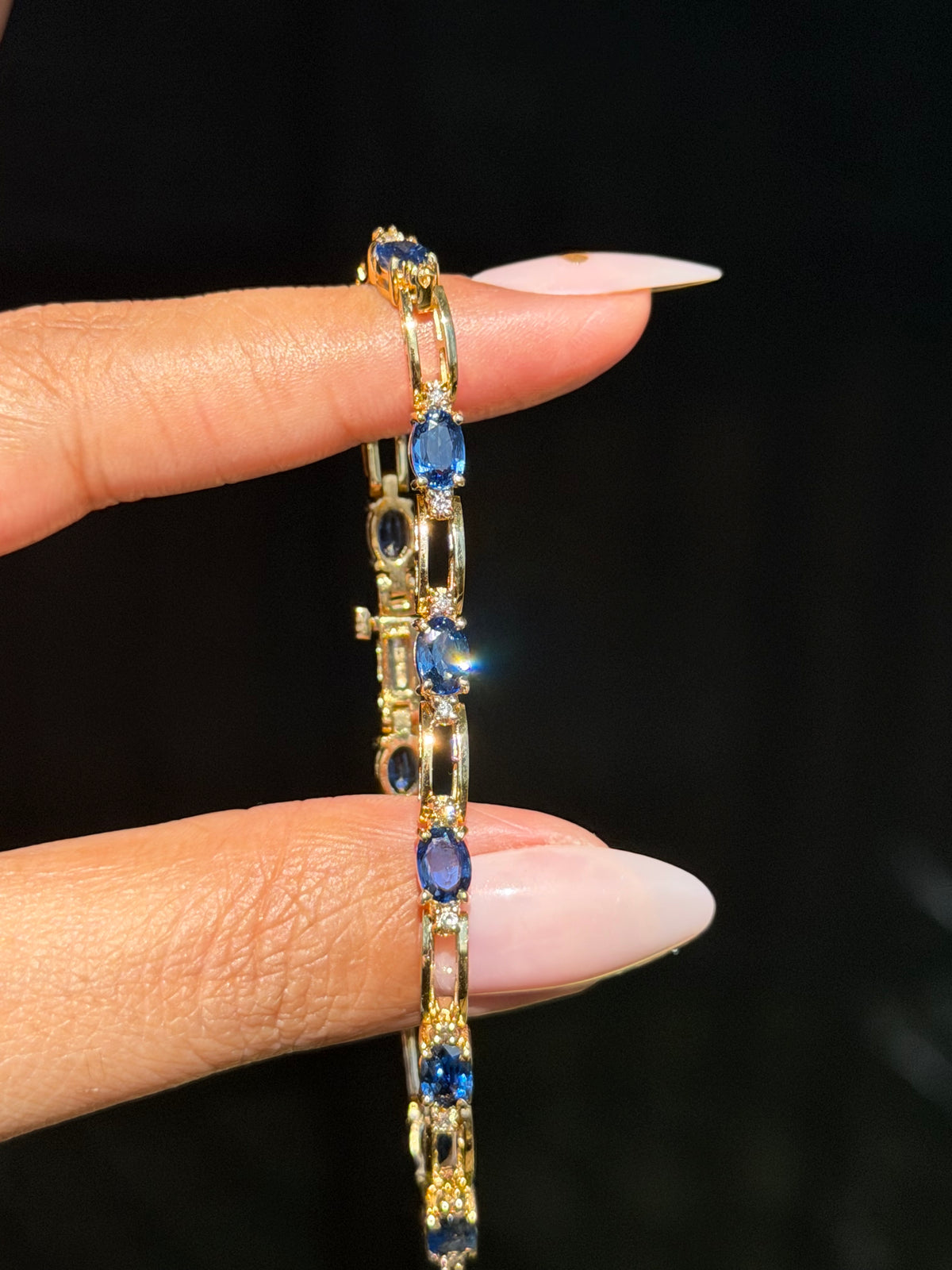 14k sapphire and diamonds bracelet
