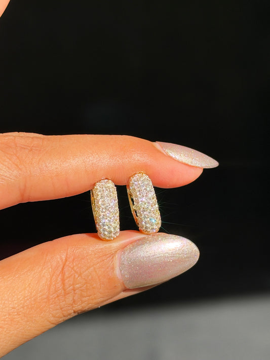 14k 1.20ct pave Diamond Huggies